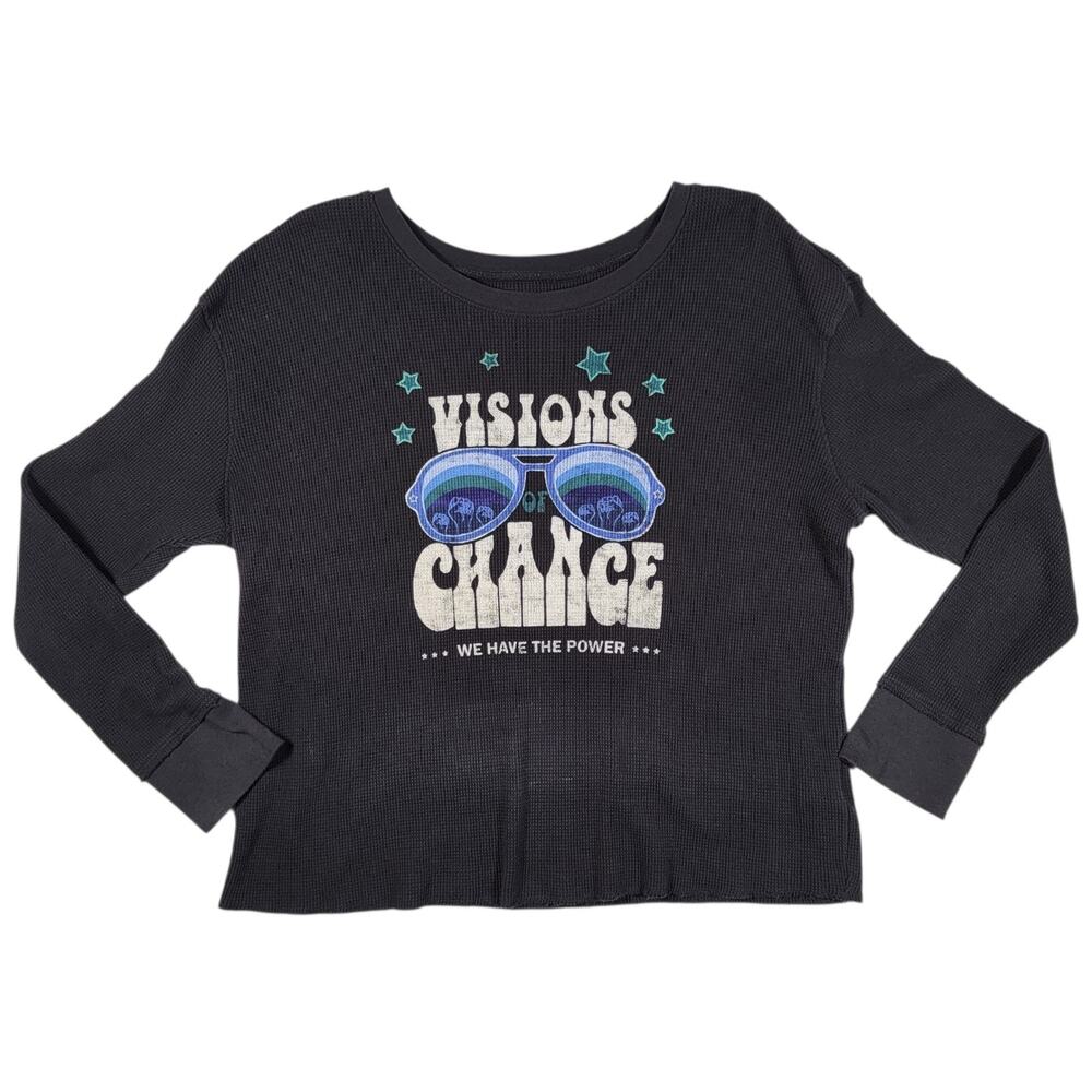 Anthropologie Sharlene Perkins Visions Of Change Thermal Top Womens Small Black